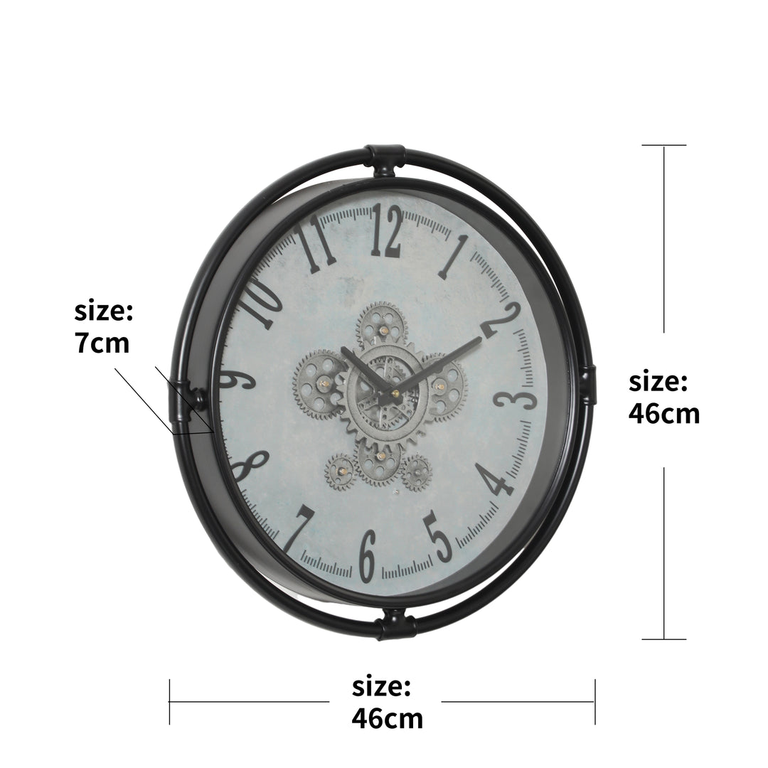 Tedius Round Moving Cogs Wall Clock