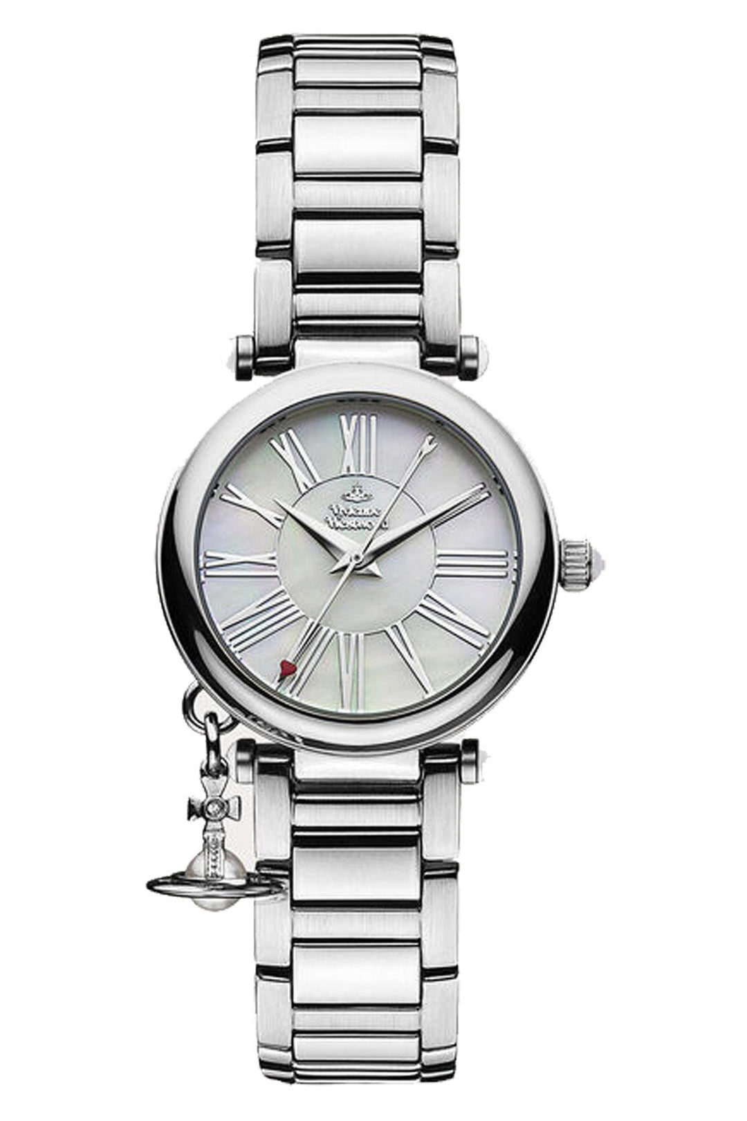 Vivienne Westwood Mother Orb Iridescent Dial Stainless Steel Strap Watch