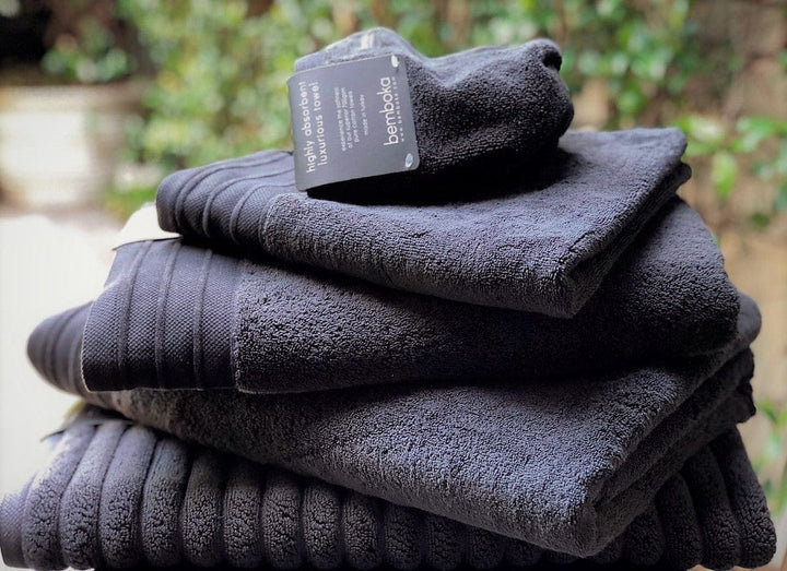 Bemboka Bath Towels Bemboka Pure Cotton Bath Towel - Jacquard Charcoal Brand