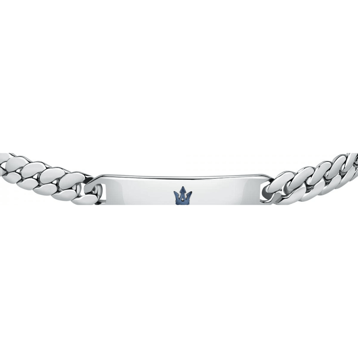 Maserati Bracelets Maserati Jewels Chain Silver Bracelet Blue Trident Brand