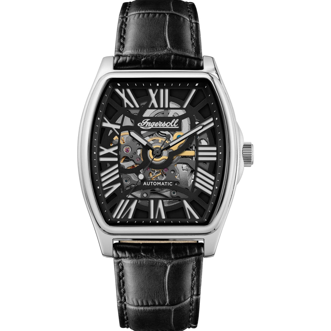 Ingersoll Chronograph Watches Ingersoll The California Automatic Black Leather Strap Watch Ingersoll The California Automatic Black Leather Strap Watch Brand