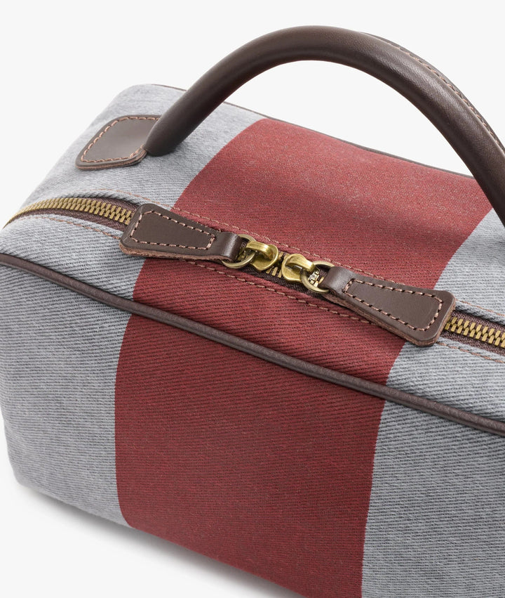 My Style Bags Cosmetic & Toiletry Bags My Style Bags Berkeley Toiletry Travel Bag Gray/Red Stripes For Men Brand