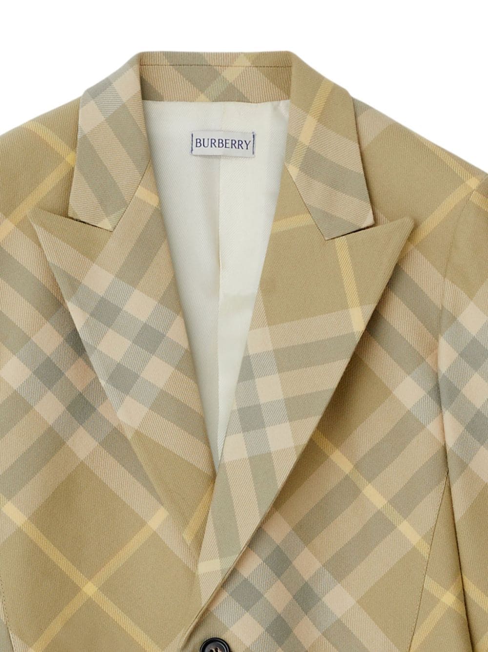 Burberry Jackets 6 Burberry Jackets Beige Burberry Jackets Beige Light Olive Green Plaid Wool Blaze With Peak Lapels, Tailored Cut Brand