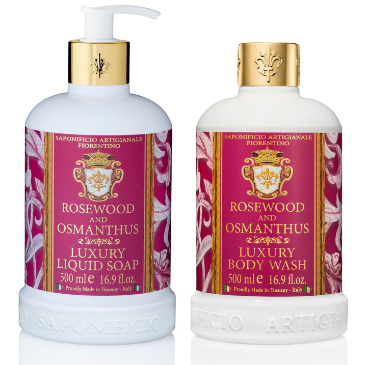 Saponificio Artigianale Fiorentino Liquid Hand Soap Saponificio Artigianale Fiorentino Rosewood & Osmanthus Body & Hand Wash Set Brand