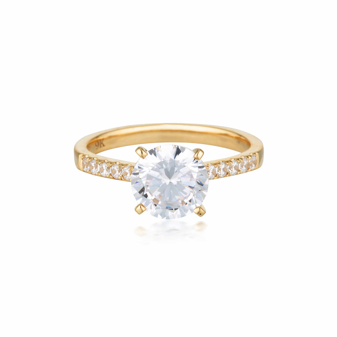 Georgini Ring 6 Georgini Gold Round Brilliant Cut 2ct Moissanite Engagement Ring In 9ct Yellow Gold Georgini Gold Round Brilliant Cut 2ct Moissanite Engagement Ring In 9ct Yellow Gold Brand