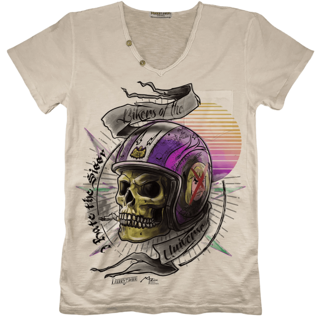 Vintabros T-shirt Vintabros Bikers of the Universe Men V-neck T-shirt Brand