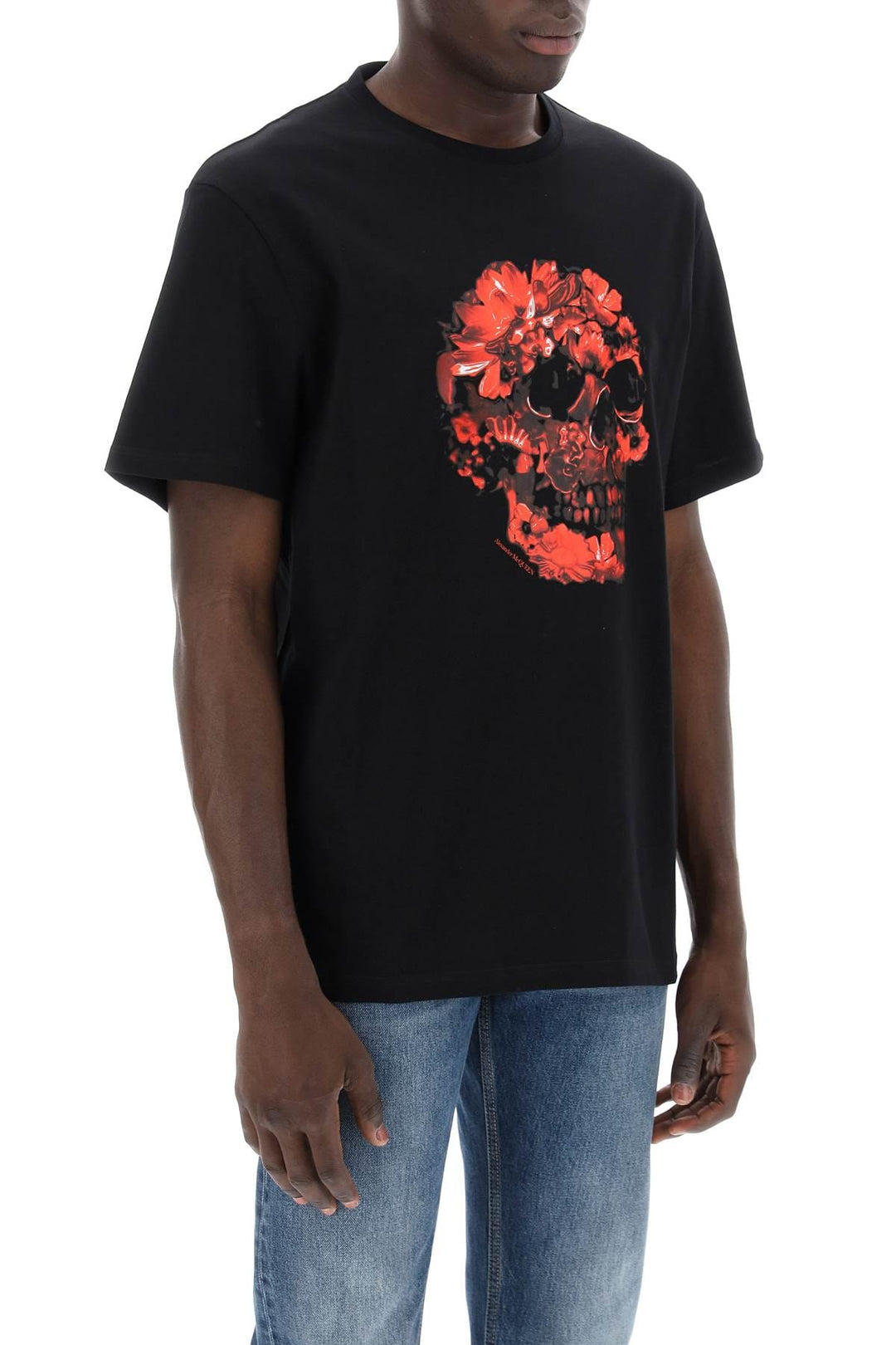 Alexander Mcqueen Topwear Alexander Mcqueen wax flower skull printed t-shirt Alexander Mcqueen wax flower skull printed t-shirt Brand