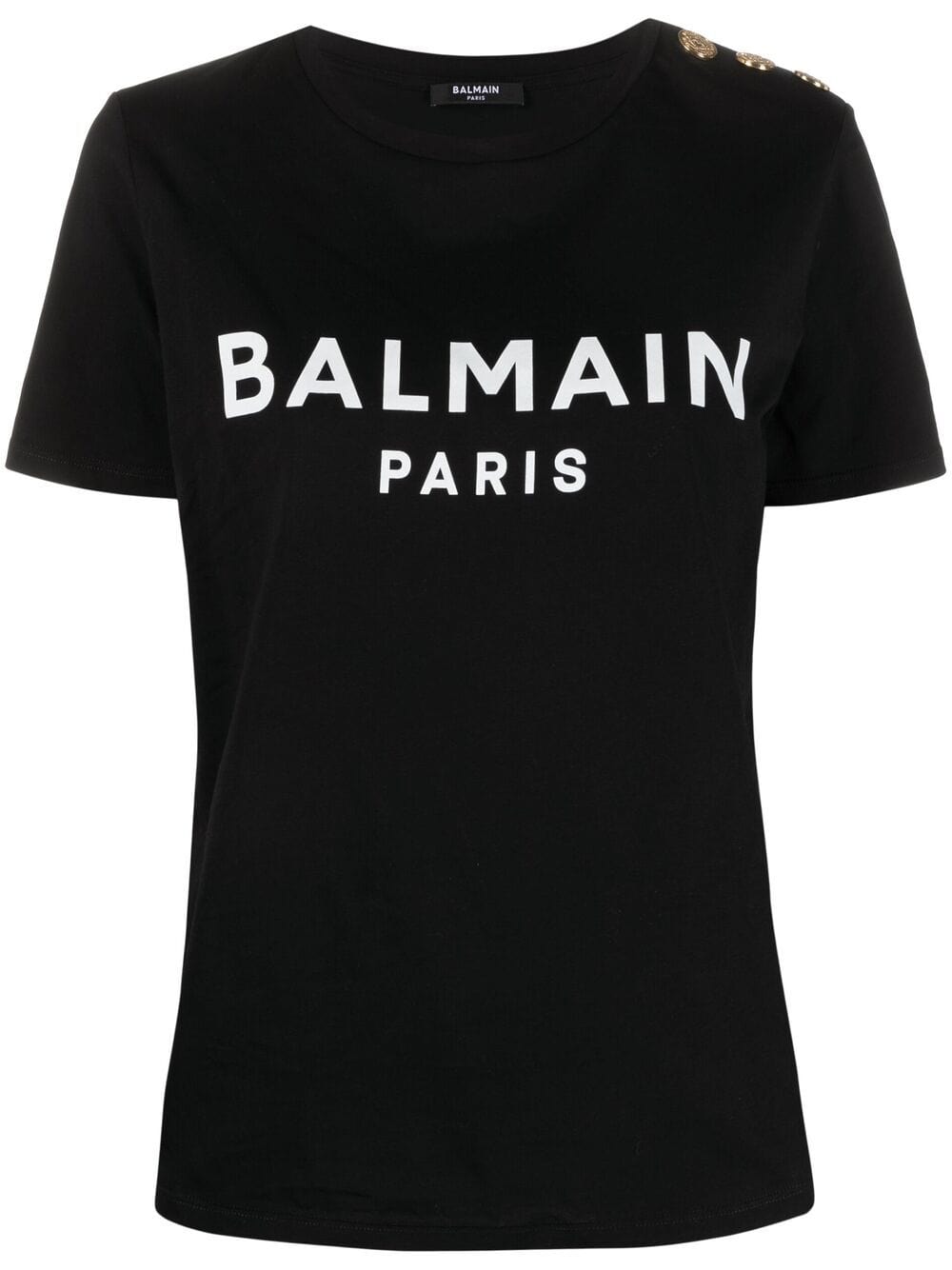 Balmain Topwear Balmain Cotton T-shirt Balmain Black Cotton T-shirt Brand