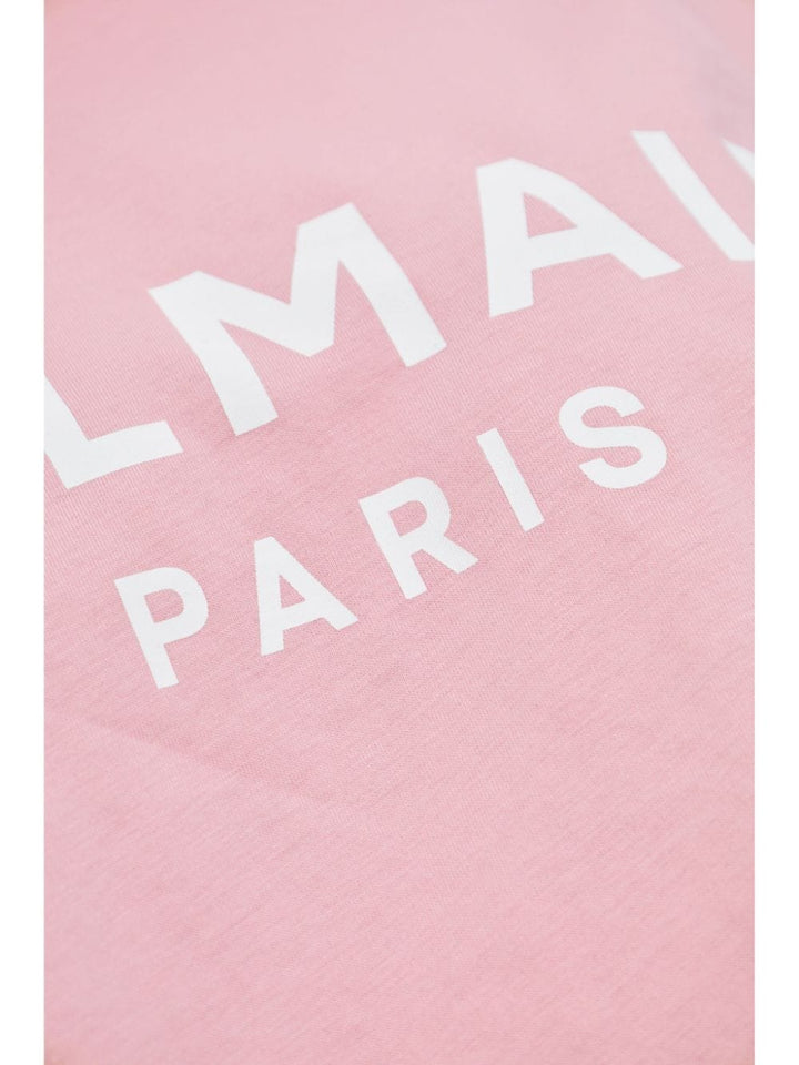 Balmain Topwear Balmain Cropped Tee Balmain Light Pink Cropped Tee Brand