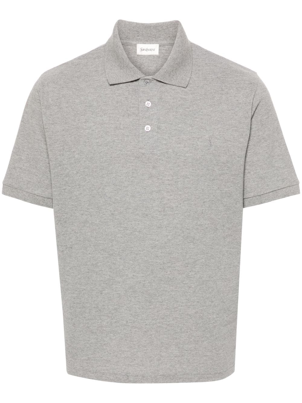 Saint Laurent Topwear Saint Laurent Grey Cotton-Blend Piqué Polo Shirt Saint Laurent Grey Cotton-Blend Piqué Polo Shirt Brand