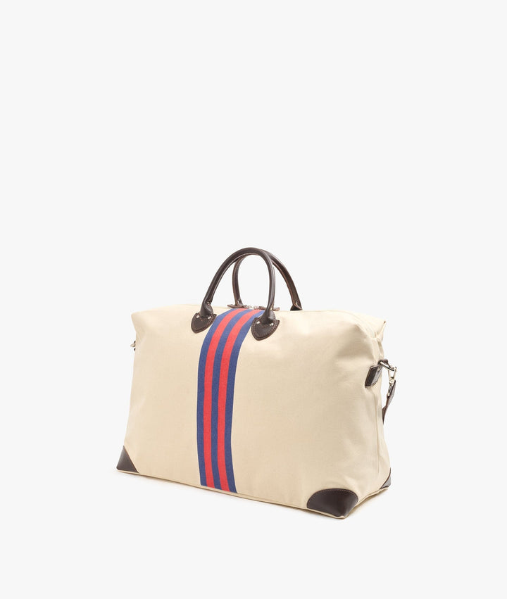 My Style Bags Travel Bags My Style Bags Harvard Rugby Travel Bag in Cream Red/Blue Stripes Unisex Brand