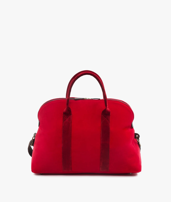 My Style Bags Travel Bags My Style Bags London Smart Twin Velvet Duffel Travel Bag in Red for Women Brand