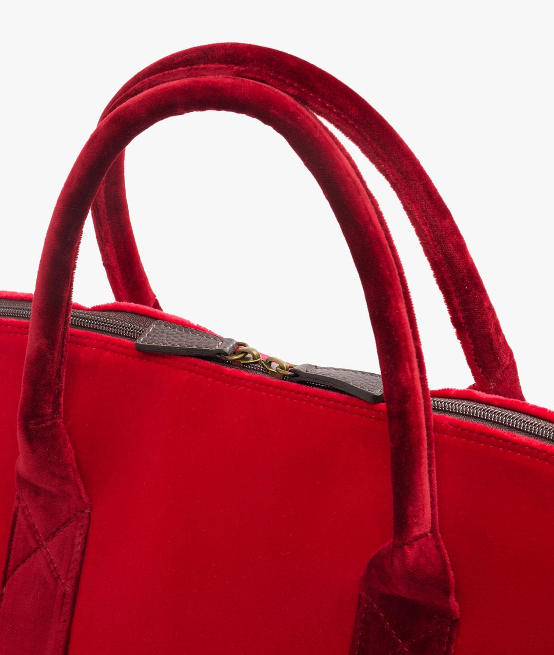 My Style Bags Travel Bags My Style Bags London Smart Twin Velvet Duffel Travel Bag in Red for Women Brand