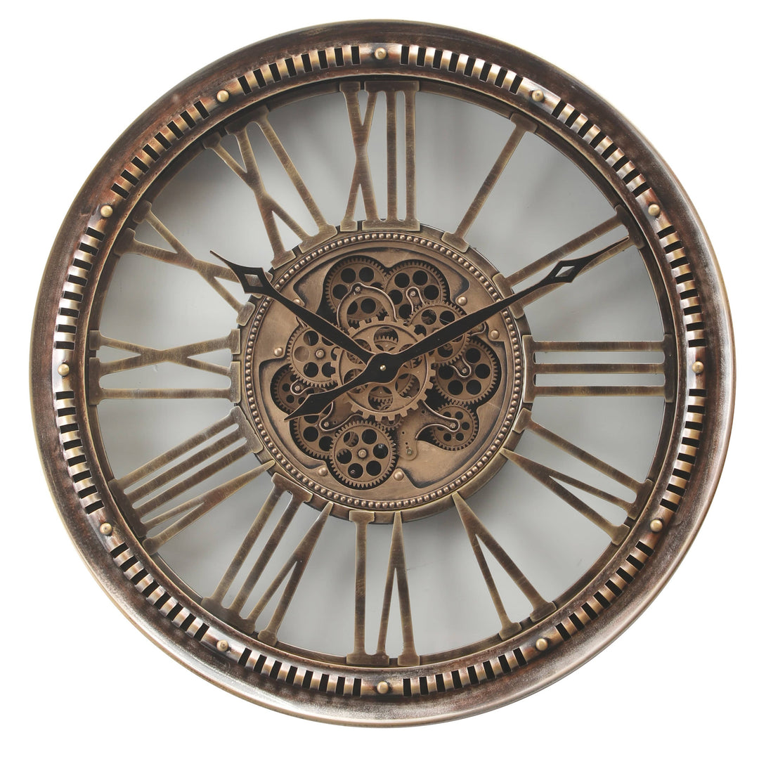 Chilli Wall Clock Majestic Round Industrial Moving Cogs Wall Clock Brand