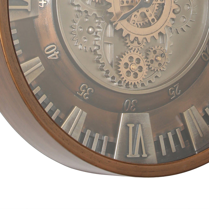 Chilli Wall Clock Roland Round Industrial Moving Cogs Wall Clock Brand