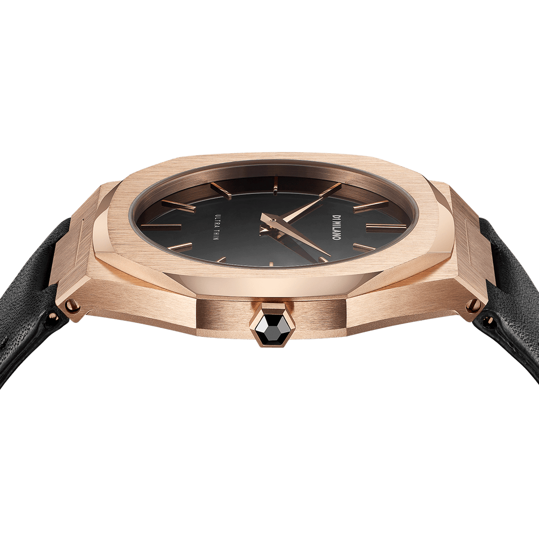 D1 Milano Watch D1 Milano Ultra Slim 40mm Rose Gold Leather Watch Brand