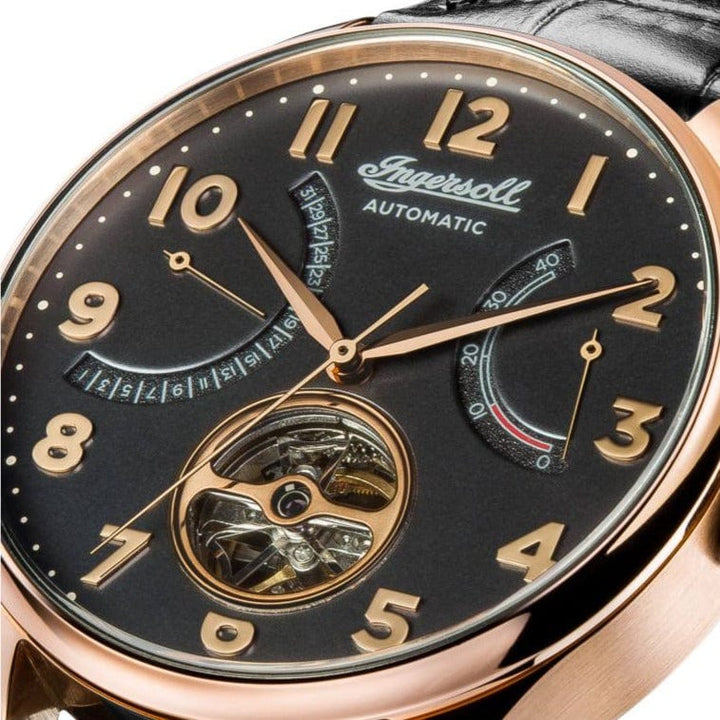 Ingersoll Watch Ingersoll Hawley Automatic Black Dial Watch Rose Gold Ingersoll Hawley Automatic Black Dial Watch Rose Gold Luxury Wristwatch Brand