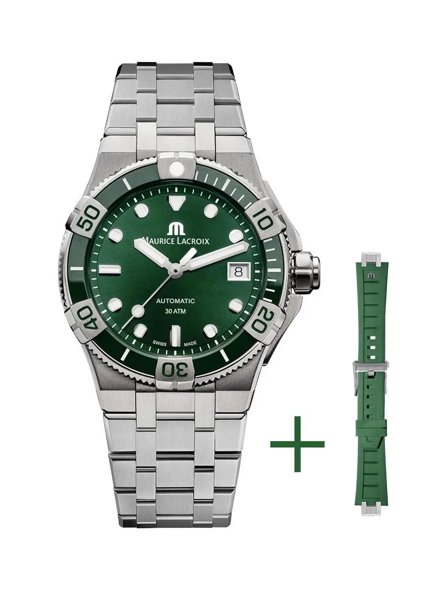 Maurice Lacroix Watch Maurice Lacroix Swiss-Made Aikon Venturer 38mm Green/Steel Watch Brand