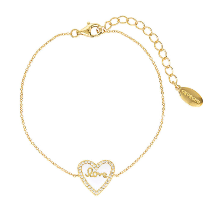Georgini Bracelet Georgini Reflection Enamel Love Heart Bracelet Gold Brand