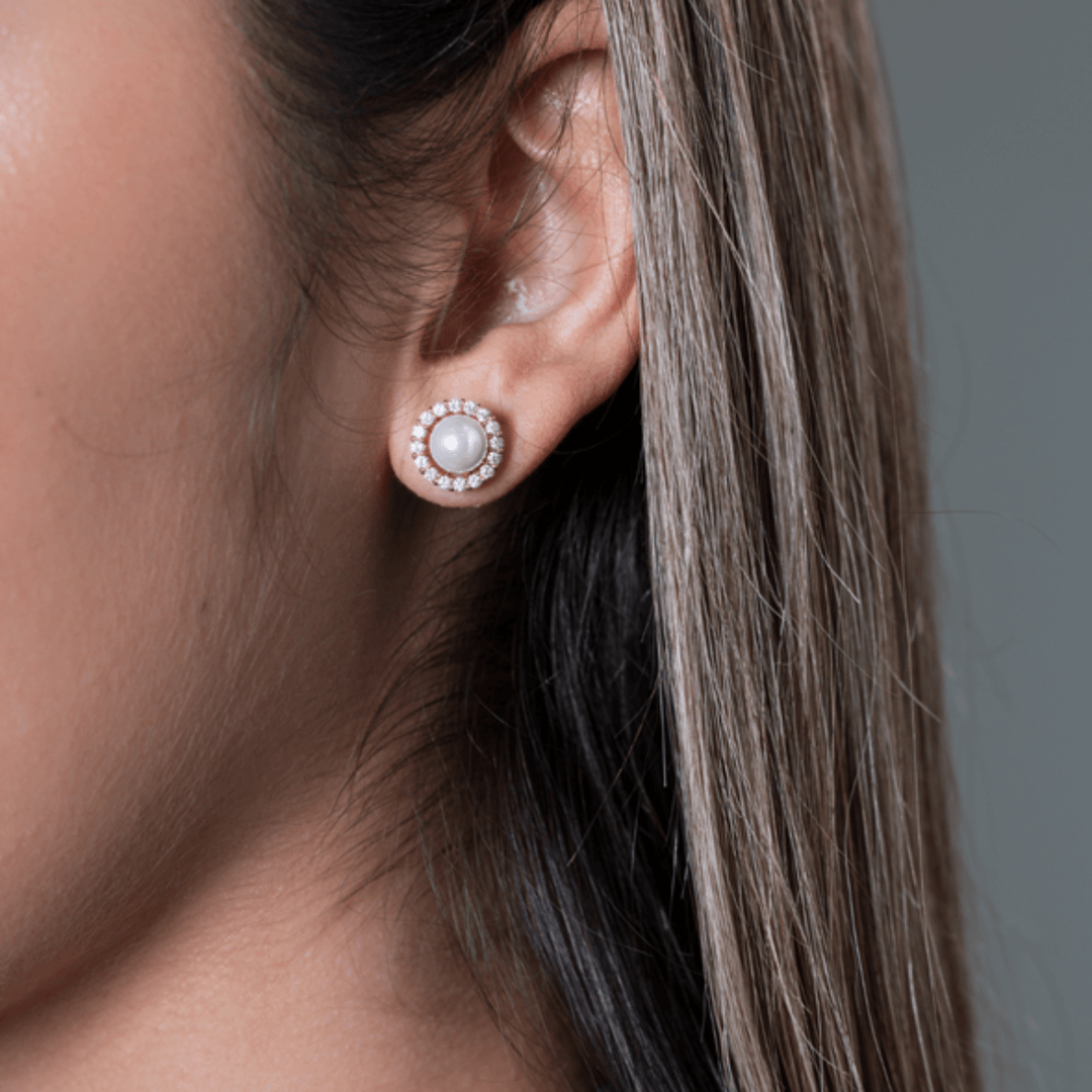 Georgini Earring Georgini Noel Nights Esteem Pearl Earrings Rose Gold Brand