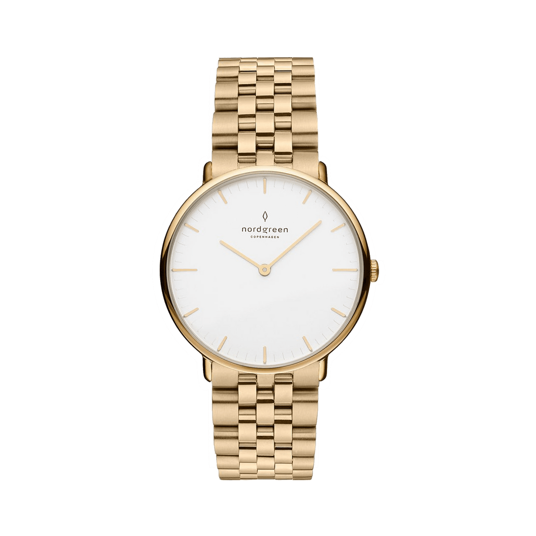 Nordgreen Watch Nordgreen Women's Native 32mm 5 Link Bracelet Gold Dress Watch Brand