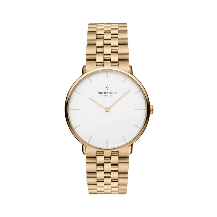 Nordgreen Watch Nordgreen Women's Native 32mm 5 Link Bracelet Gold Dress Watch Brand